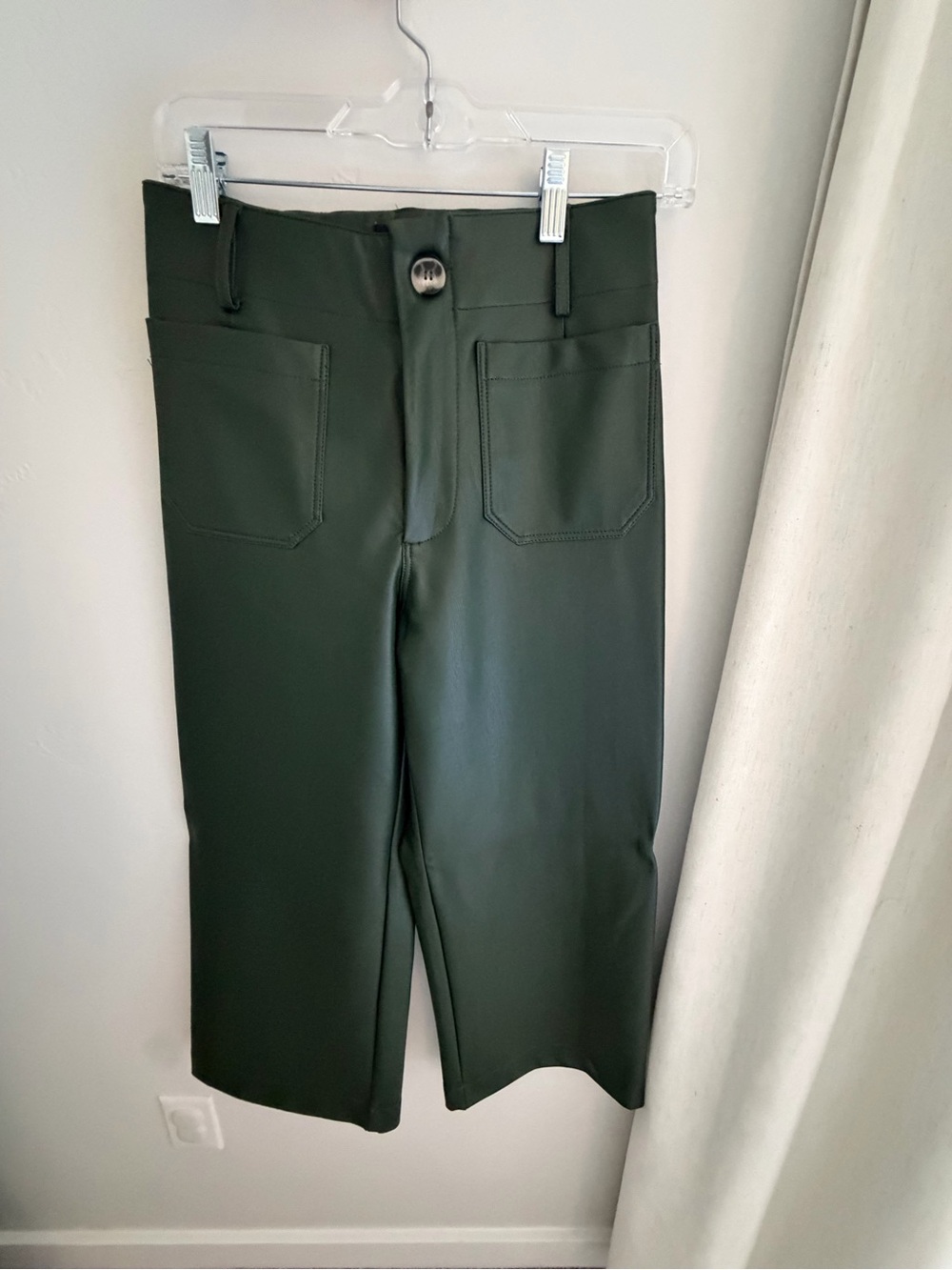 Anthropology Women’s Dark Green Leather Pants